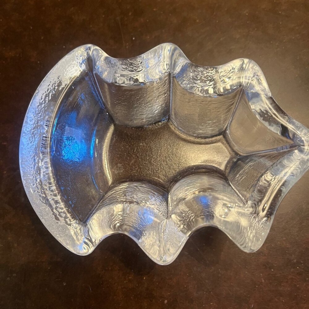 Simon Pearce Vermont Crystal Evergreen Christmas Dish